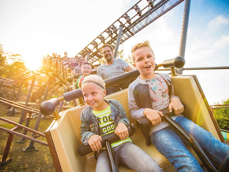 Children in the mine train